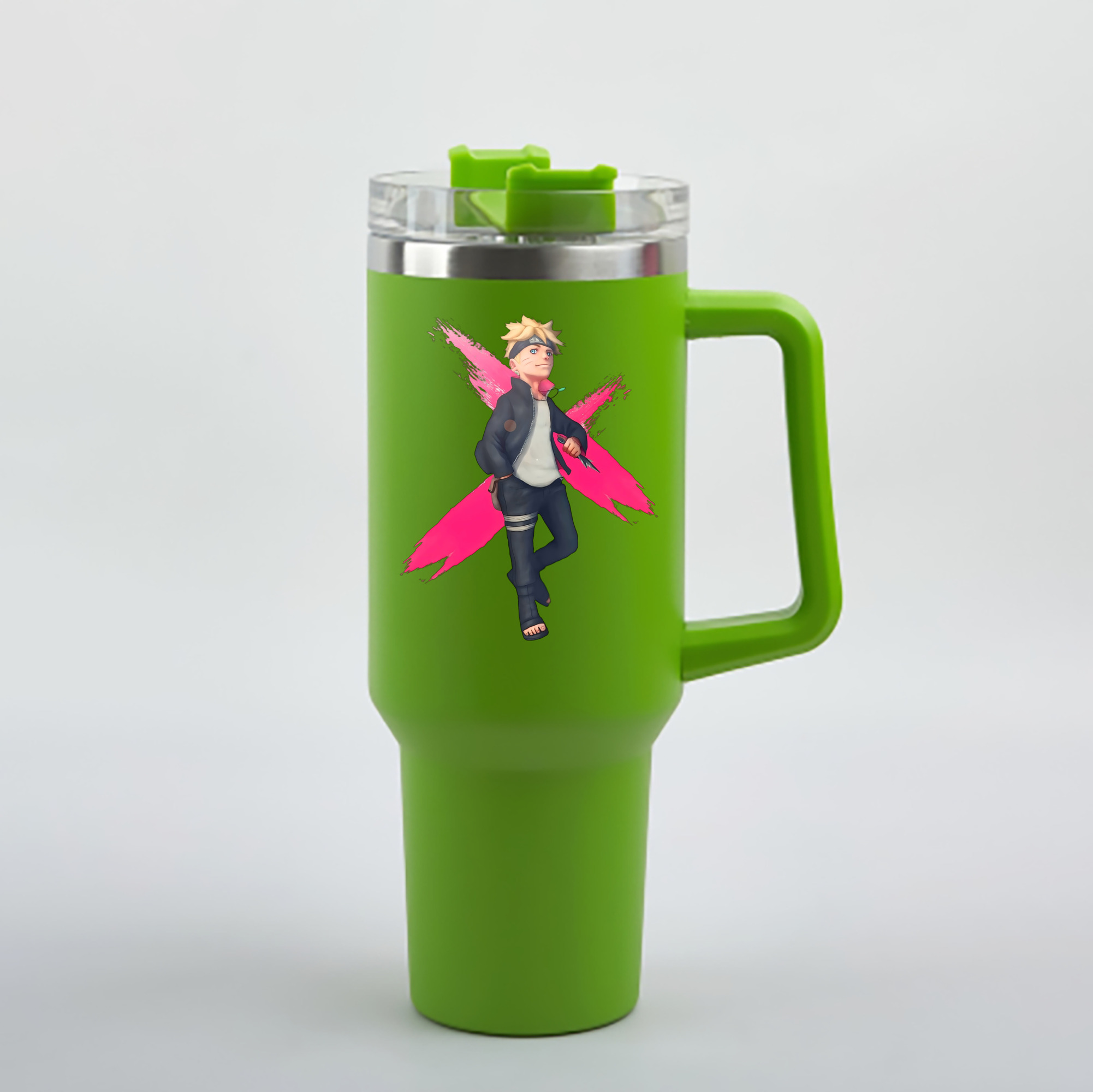 （画像用） NARUTO -ナルト- うずまき ボルト Uzumaki Boruto 1200mL車用タンブラー - クリスタルステッカー（プラスチックストロー付き）